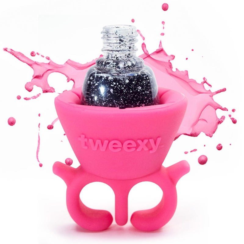tweexy Wearable Nail Polish Holder Ring - Nail Polish Bottle Holder for Easy Application | Perfect for Fingernail Painting, Manicure & Pedicure | Nail Polish Accessories (Purple Crush) - Image 1